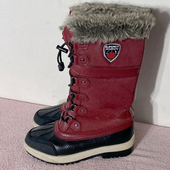 Superfit Red Lattila Lace Up Winter Boots 7 - Picture 3 of 15
